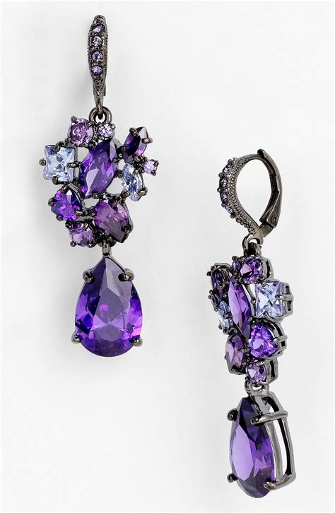 givenchy purple drop earrings|givenchy cat earrings.